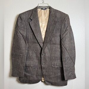 Vintage Burberry's  Brown Plaid Suit Blazer Classic Single-Breasted Long Sleeve